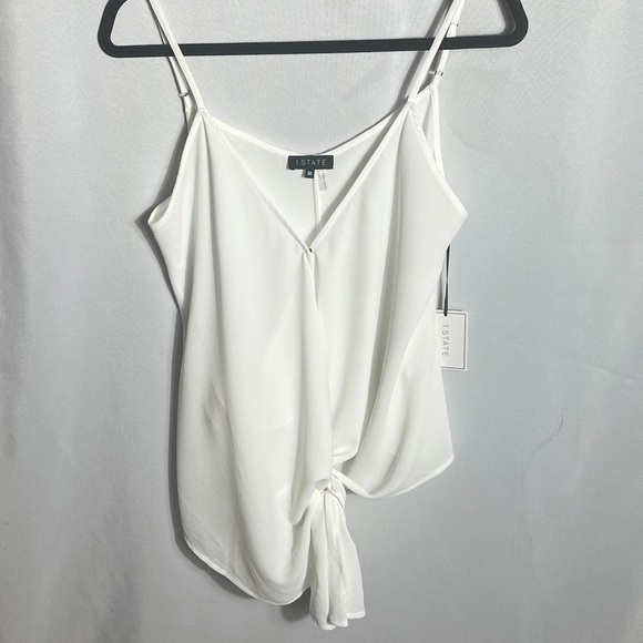 1. State Tops - 1. State White Tie Front Camisole Top Size M Adjustable Straps NWT